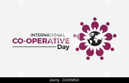 International Co-operative Annual Day Vector Banner Template observed on July Every Year. Stock Vector