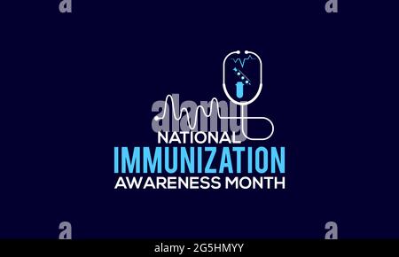 National Immunization Awareness Month Vector Banner Template Observed On August Stock Vector