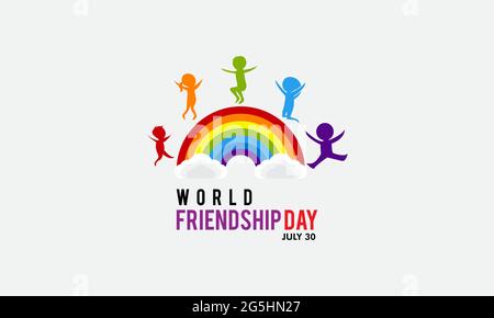 World Friendship Day banner Concept Observed on Every July 30. Friendship Day background, Banner, Poster, Card Awareness Campaign Template. Stock Vector