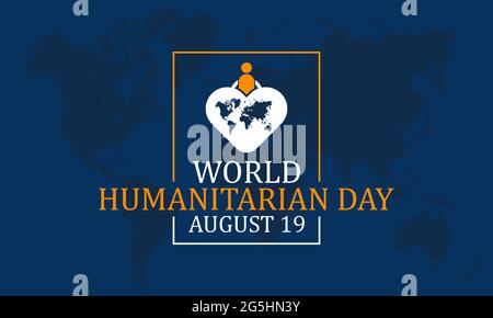 World Humanitarian Day Awareness month Vector Banner Template Observed On August Stock Vector