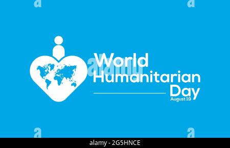 World Humanitarian Day Awareness month Vector Banner Template Observed On August Stock Vector
