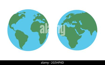 World Globe Maps on white background Stock Vector