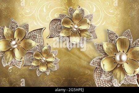 3D wallpaper, Jewelry flowers, silver silk and abstract background. Black and white Stock Photo - Alamy 3D wallpaper, Jewelry flowers, silver silk and abstract background. Black and white Stock Photo - Alamy