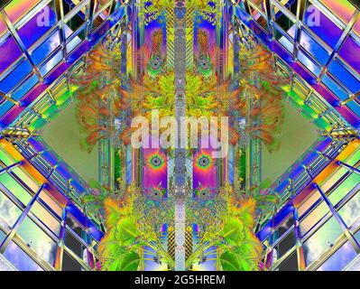 kaleidoscopic image of the interior of a modern building Stock Photo