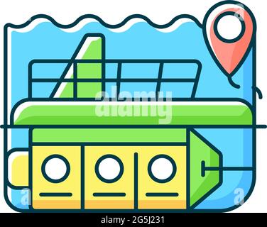 Atlantis submarines RGB color icon Stock Vector
