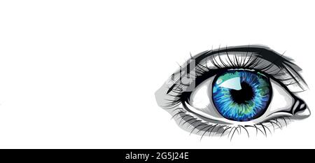 Beautiful Vector eye with earth (world) color vibe (very good quality). Stock Vector