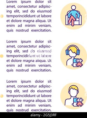 Diagnosing ASD in adolescents and adults concept line icons with text Stock Vector