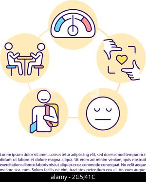 High functioning autism concept line icons with text Stock Vector