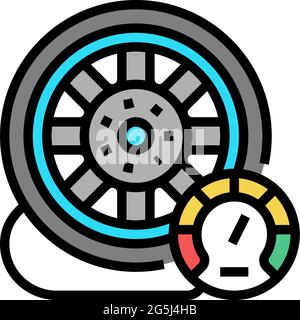 car wheel air inflating line icon vector illustration Stock Vector ...
