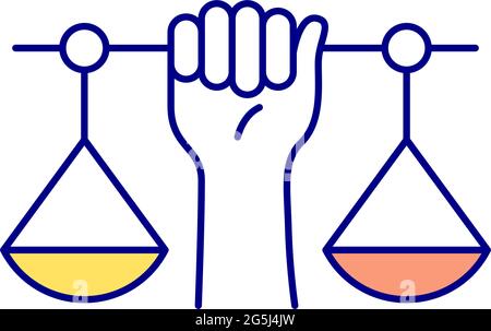Equal protection RGB color icon Stock Vector