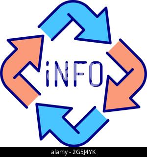 Information exchange RGB color icon Stock Vector