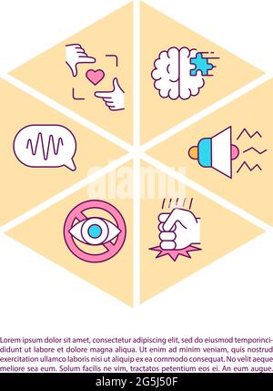 Autism concept line icons with text Stock Vector