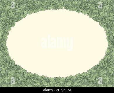Vintage decorative ornamental frame. Editable hand drawn illustration. Vector engraving. Isolated on light background. 8 EPS Stock Vector
