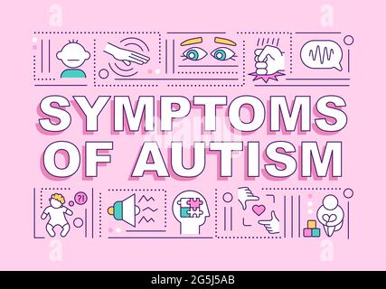Symptoms of autism word concepts banner Stock Vector