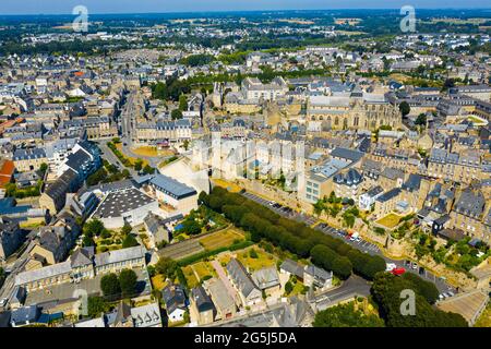 Aerial view of french city Dinan Stock Photo