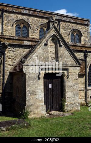 The south porch, St. Mary Magdalene Church, Helmdon, Northamptonshire, England, UK Stock Photo