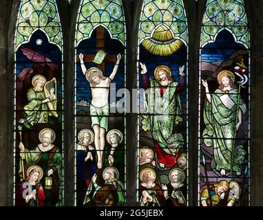 The east window, St. Mary Magdalene Church, Helmdon, Northamptonshire, England, UK Stock Photo