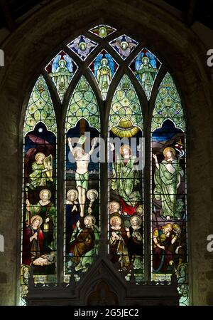 The east window, St. Mary Magdalene Church, Helmdon, Northamptonshire, England, UK Stock Photo