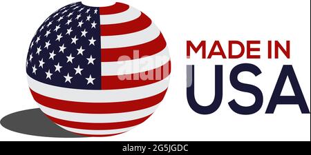 Made in USA stock icon, flat design. label Stock Vector