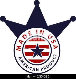 Made in USA stock icon, flat design. label Stock Vector
