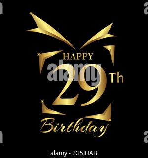 Golden number twenty-nine years (29 years) celebration design ...