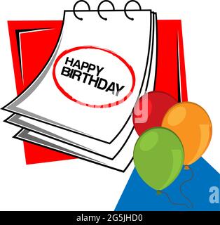 Stock Vector Illustration: Happy Birthday note - vector Stock Vector ...