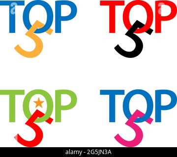 Top five stock icon. Colorful icon. flat design Stock Vector