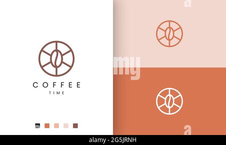 circle coffee logo in modern and simple shape Stock Vector