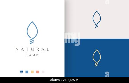 natural bulb logo in leaf shape and modern style Stock Vector