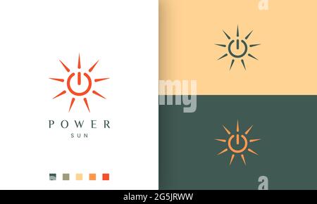 sun energy or power charge logo in simple and modern shape Stock Vector