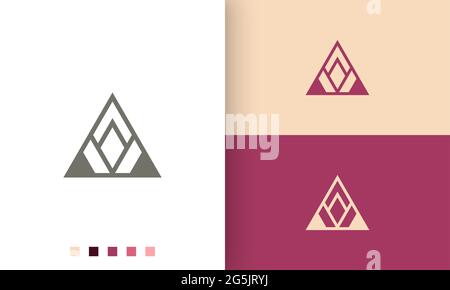 abstract triangle pyramid logo in simple and modern style Stock Vector