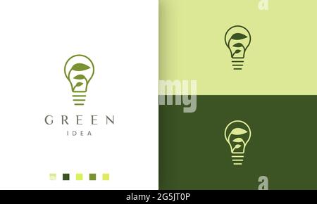 natural bulb logo in simple and minimalist style Stock Vector