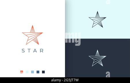 star logo in modern mono line shape Stock Vector