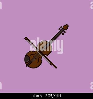 Fiddle vector illustration for Violin Day on December 12. Classical music instrument symbol. Stock Vector