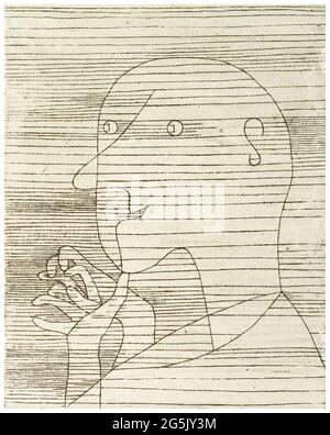 Paul Klee, Old Man Counting on his Fingers, print, 1929 Stock Photo