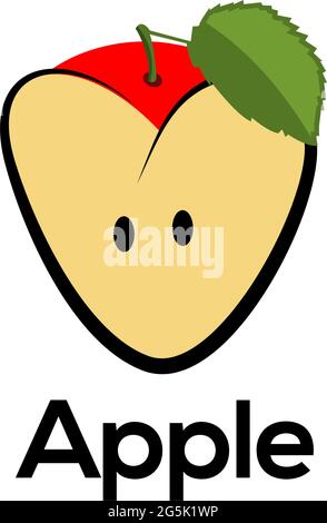Vector illustration logo for apple, flat design. Stock Vector