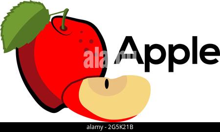 Vector illustration logo for apple, flat design. Stock Vector