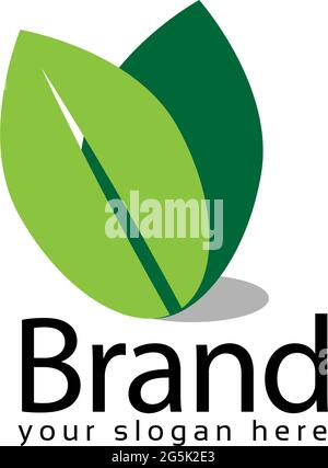 Nature Love Logo, flat design. Vector Illustration on white background Stock Vector
