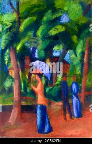 August Macke artwork entitled Walking in the Park Stock Photo