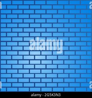 Blue brick wall background. Vector illustration Stock Vector