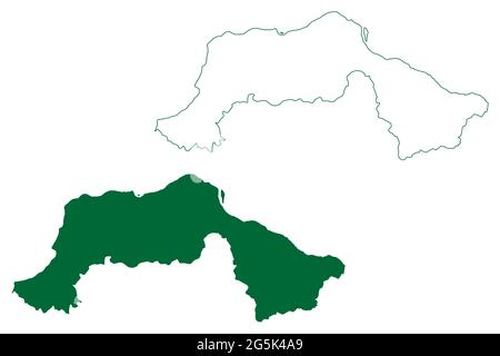 Boudh district (Odisha State, Republic of India) map vector ...