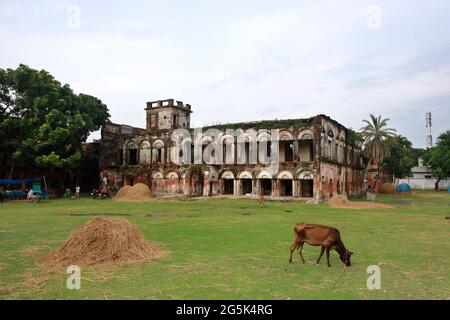 Manikgan, Bangladesh - June 09, 2021: Teota Zamindar Bari is an ancient zamindar house and archeological site in Shibalaya upazila of Manikganj distri Stock Photo