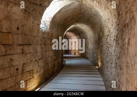 Ruins of the Theatre of Balbus, an ancient Roman structure in the ...