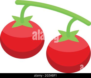 Fresh tomato icon isometric vector. Isolated ketchup tomato. Salad red food Stock Vector