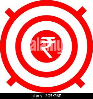 Target earnings. Business icon. Vector illustration isolated on white background Stock Vector