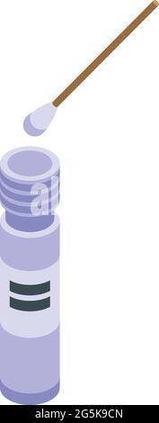 Test result bottle icon isometric vector. Coronavirus blood test. Diagnostic antibody kit Stock Vector