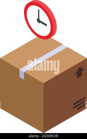 Express parcel icon isometric vector. Delivery service. Fast order package Stock Vector