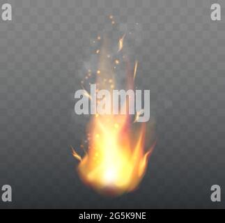 Vector realistic transparent fire flame set. Fire hot, flame fire ...