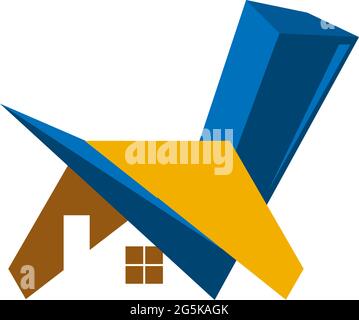 Checklist house stock logo vector. Abstract house logo. Vector Illustration on white background Stock Vector