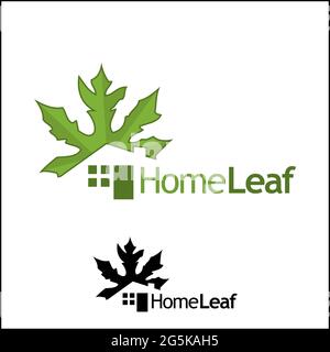 Real estate logo.  Green House on white background. Abstract house logo. logo vector illustration Stock Vector